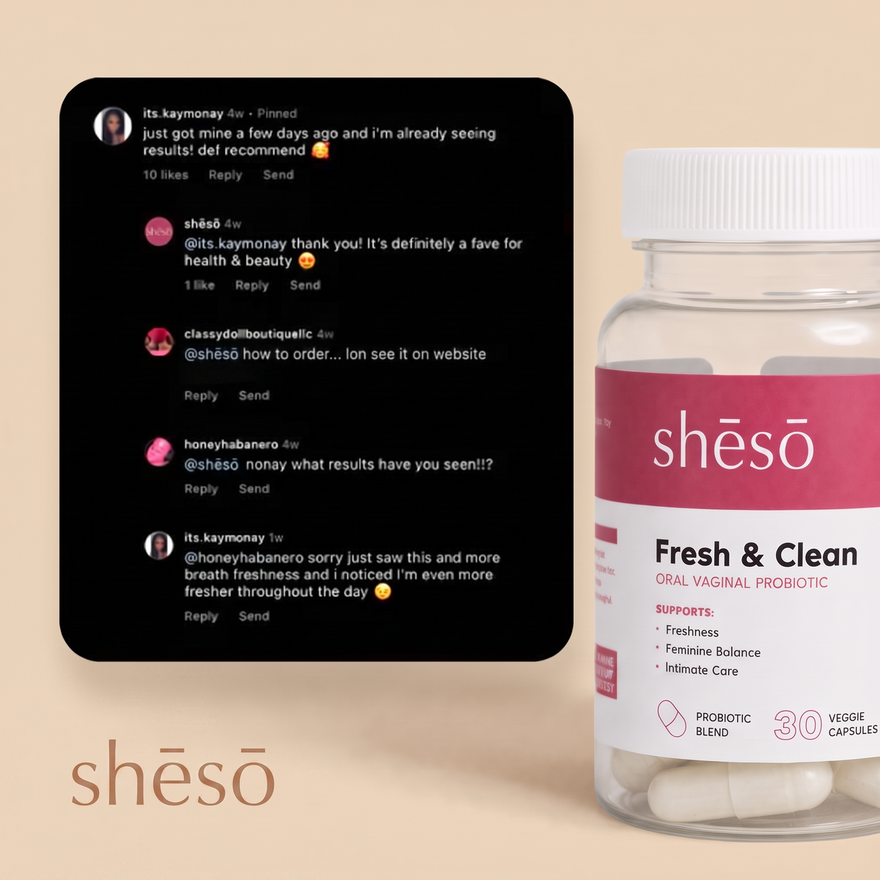 Shēsō Fresh & Clean pH Balancing Vaginal Support